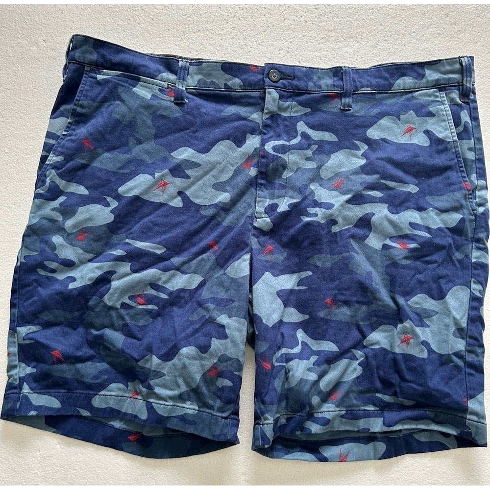 Nautica Cargo Blue Cotton Khaki 4 Pocket Mens Shorts Size 42W